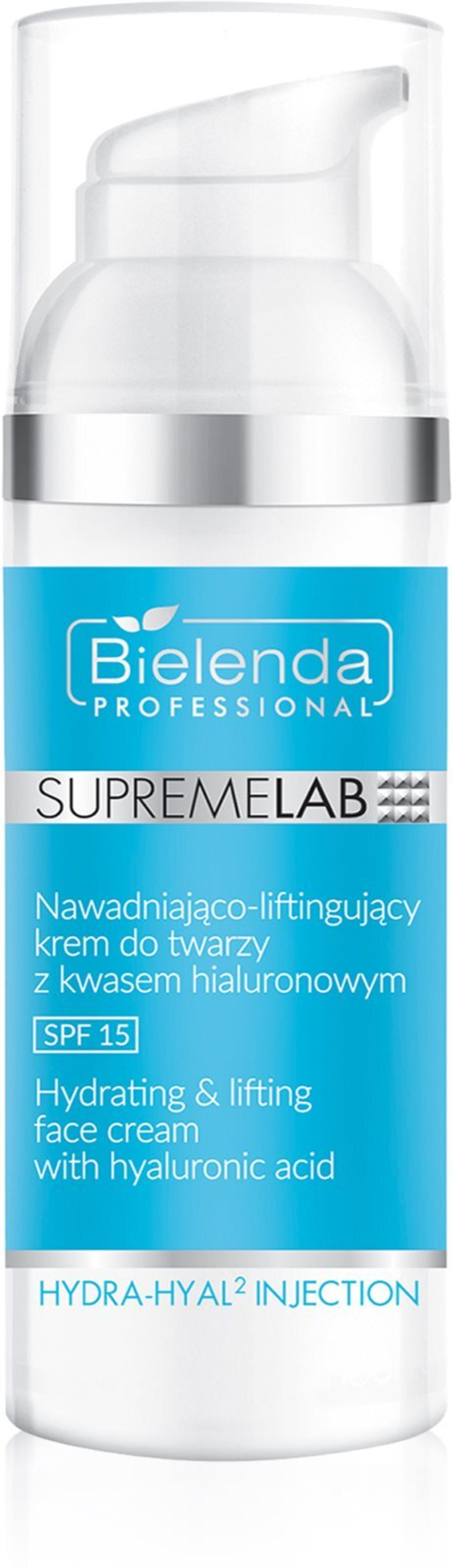Bielenda Professional Supremelab Hydra-Hyal2 Injection 1,5% - увлажняющий и подтягивающий крем для лица с гиалуроновой кислотой SPF 15 /  SPF 15 50  ml  / GTIN 5902169027643