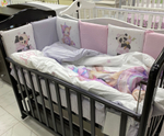 Комплект в кроватку 6-ти предметный (подушечки 17 предметов), "Маленькая милашка" поплин