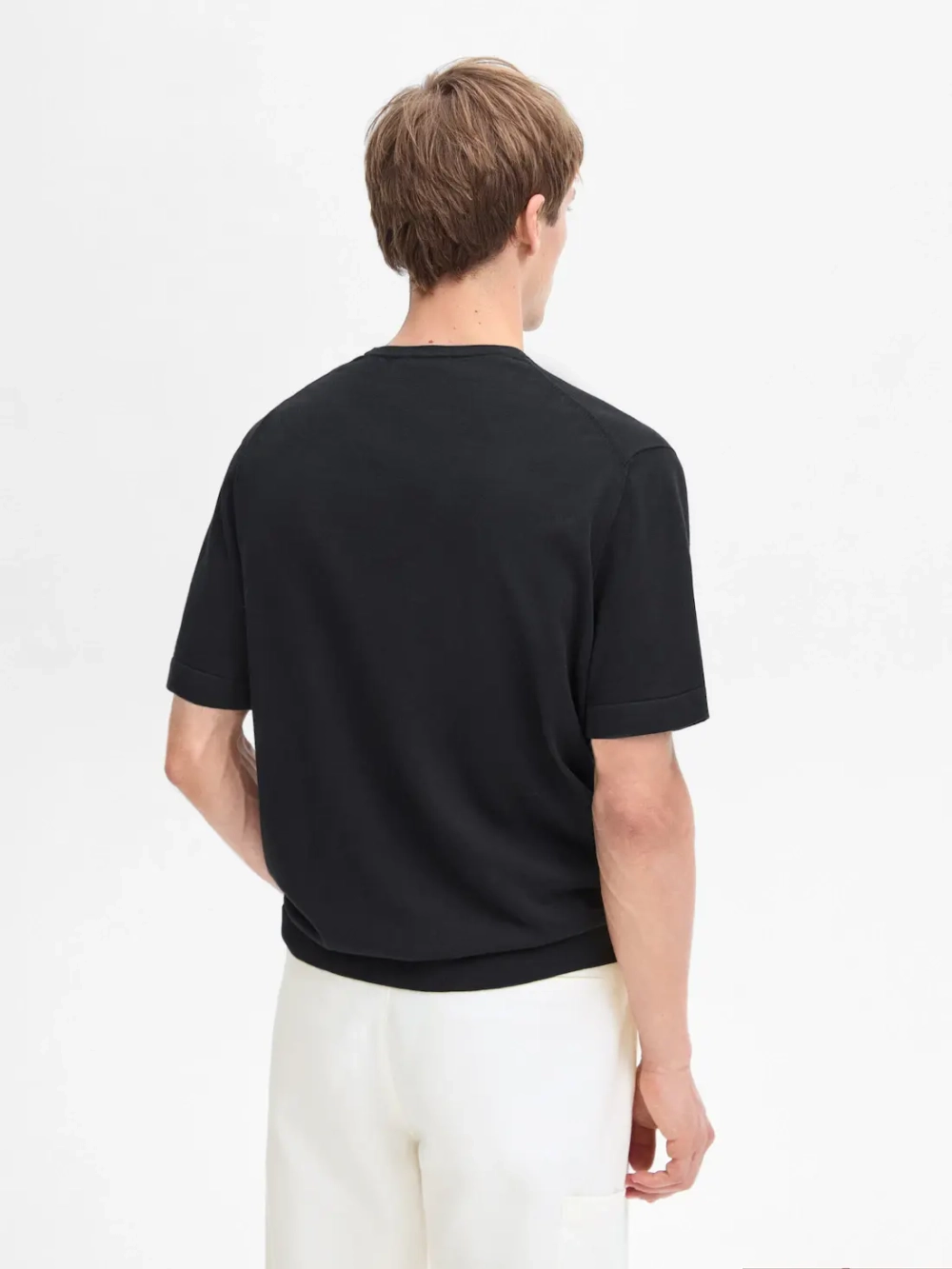 Massimo Dutti Футболка из 100% хлопка, черный