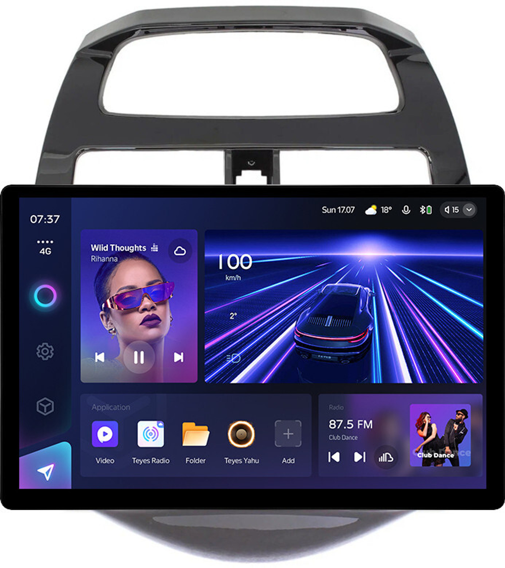 Магнитола для Chevrolet Spark M300 2009-2022, Ravon R2 (рамка глянцевая) - Teyes CC3-2K монитор 13", QLED+2K, Android 10, ТОП процессор, 4G SIM-слот, CarPlay