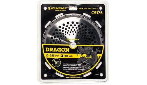 Нож CHAMPION для триммера 40 зубчатый d=255*25.4mm  твердосплавные зубцы   C5175