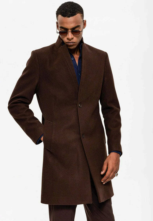 Мужское пальто (темно-коричневое) Т24