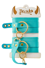 Голубые однослойные кожаные оковы (Цвет: голубой)