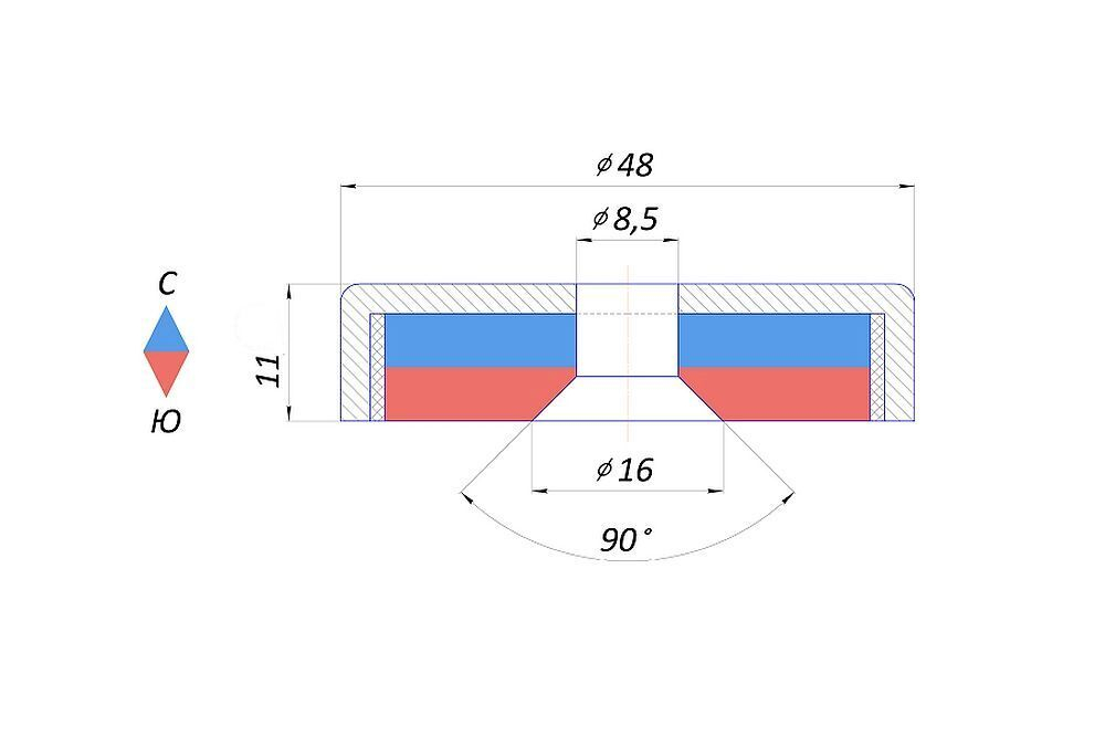 Магнитное крепление с отверстием А48