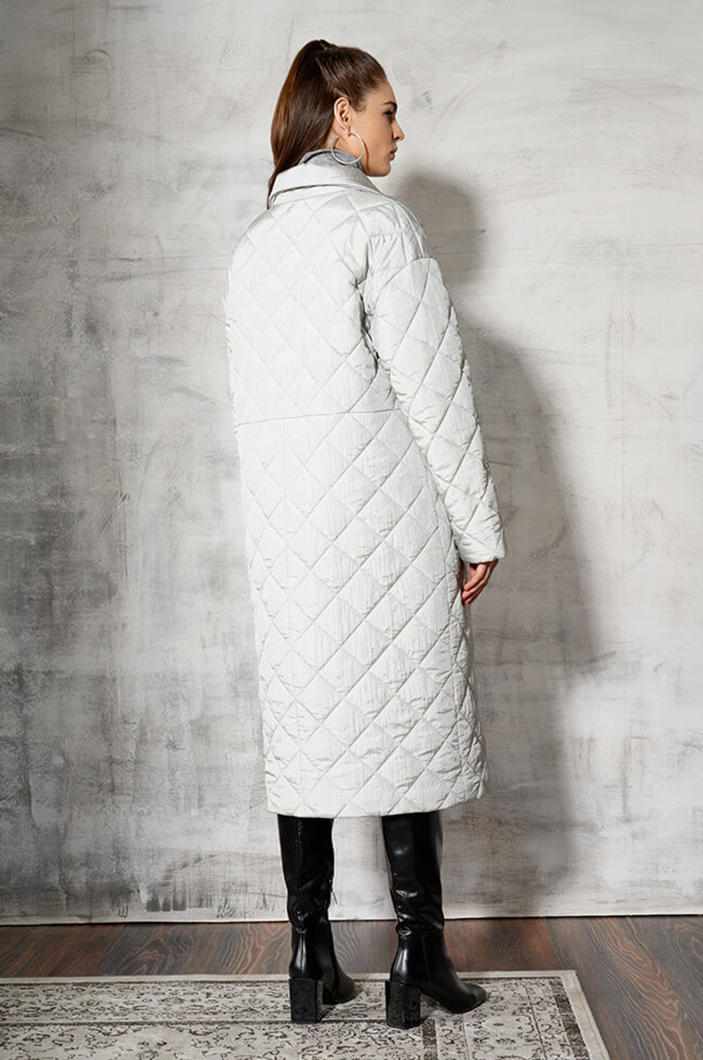 0080 Пальто женское (серебристо-серый)