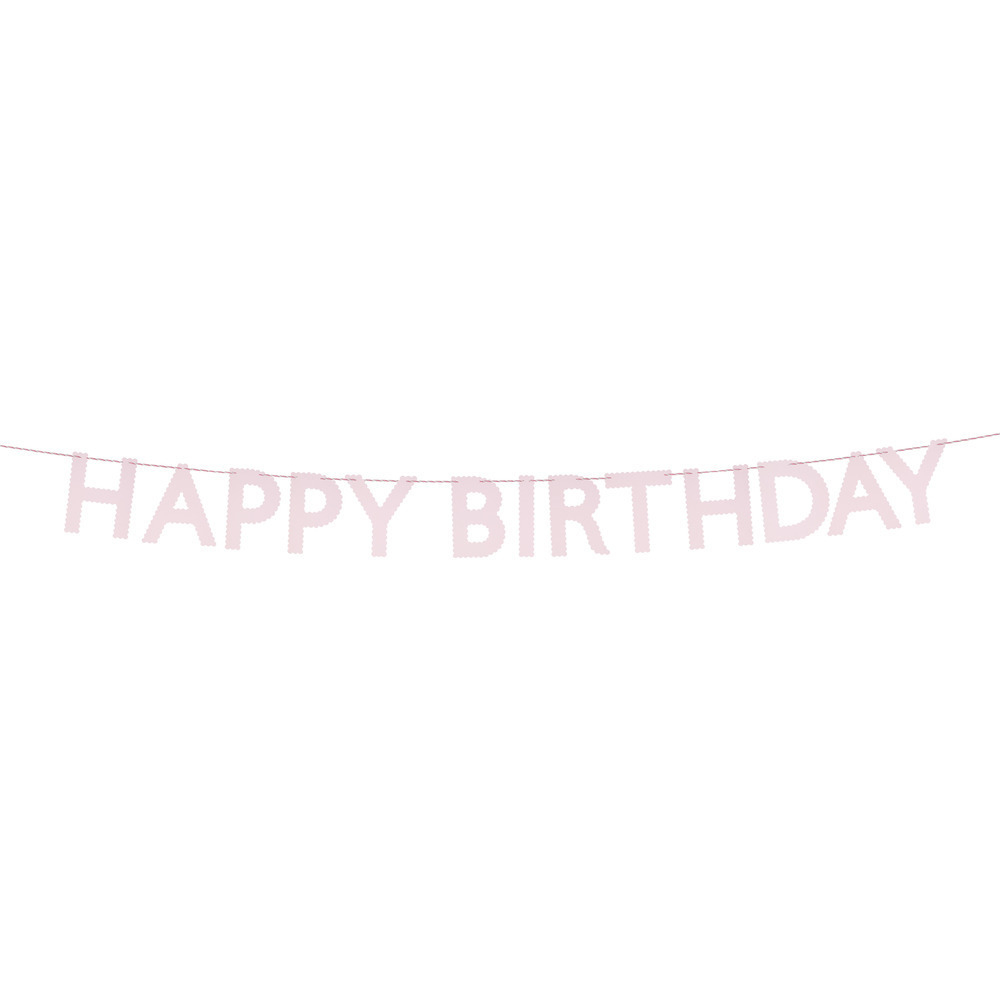 Гирлянда розовая "Happy Birthday" 1.8 м