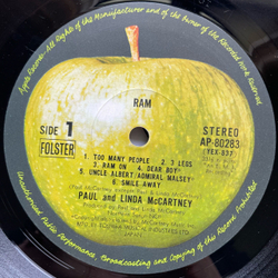 Винтажная виниловая пластинка LP Paul And Linda McCartney Ram (Япония 1971) (Без Оби)