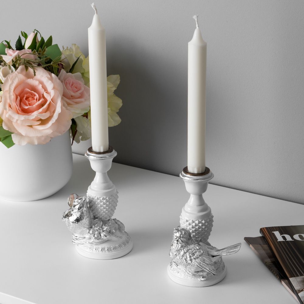 Подсвечник Птичка Терра левый Белый