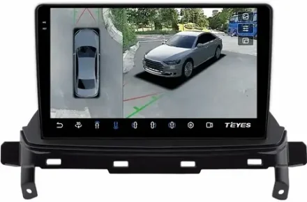 Магнитола для Mitsubishi Eclipse Cross (взамен ШГУ-планшета) - Teyes CC3-2K-360 монитор 9.5" 2K QLED на Android 10, 6Гб+128Гб, CarPlay, 4G SIM-слот, 4 камеры в комплекте
