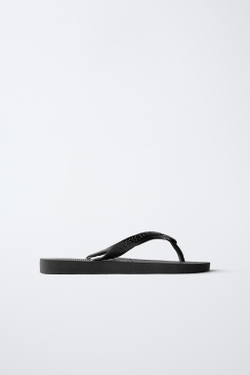 ZARA X HAVAIANAS ® САНДАЛИИ, ЧЕРНЫЙ