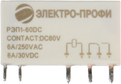 Реле электромеханическое промежуточное для ЦРП1, 230VAC, 1CO, 6A, 11040017 РЭП1