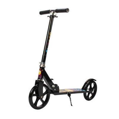 Самокат 2х-колес металл,р-р колеса PU 200мм, диски пластик, ручка металл,регулир.по высоте, складной