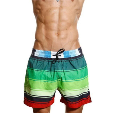 Мужские пляжные шорты Super Dy в зеленую полоску