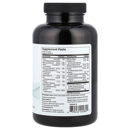 Designs For Health, Мультивитамины Twice Daily, 240 вегетарианских капсул