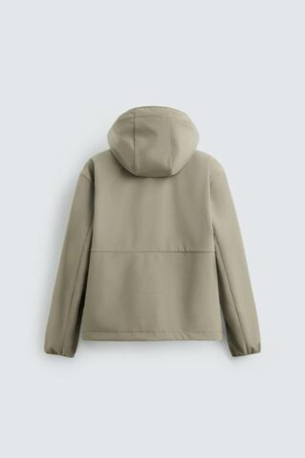ZARA КУРТКА ИЗ ВЫСОКОТЕХНОЛОГИЧНОЙ ТКАНИ С ФЛИСОВОЙ ОТДЕЛКОЙ, СВЕТЛЫЙ ХАКИ