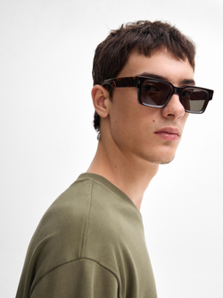 Massimo Dutti ФУТБОЛКА С КРУГЛЫМ ВЫРЕЗОМ, ХАКИ