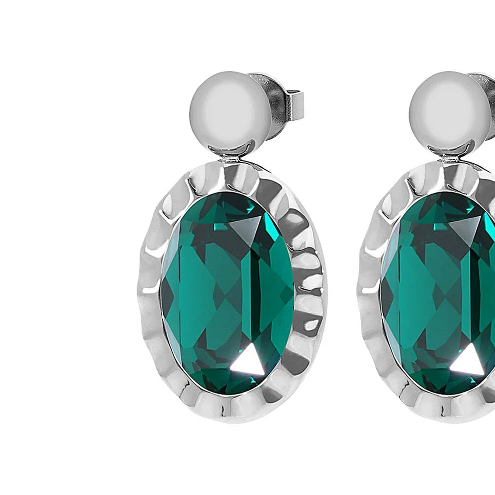 Серьги Qudo TIVOLA UNICA big (S/P) Emerald 2,65 cm 332048
