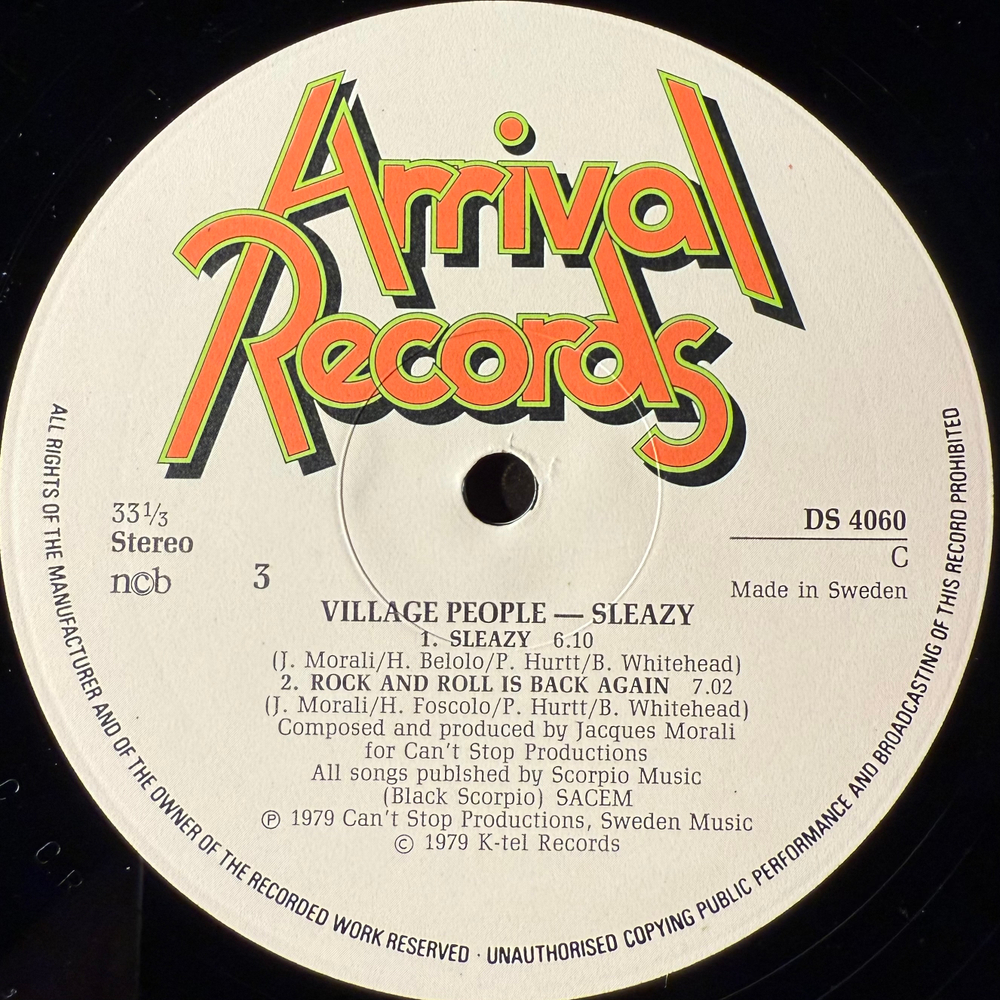 Village People ‎– Live And Sleazy 2LP (Швеция 1979г.)