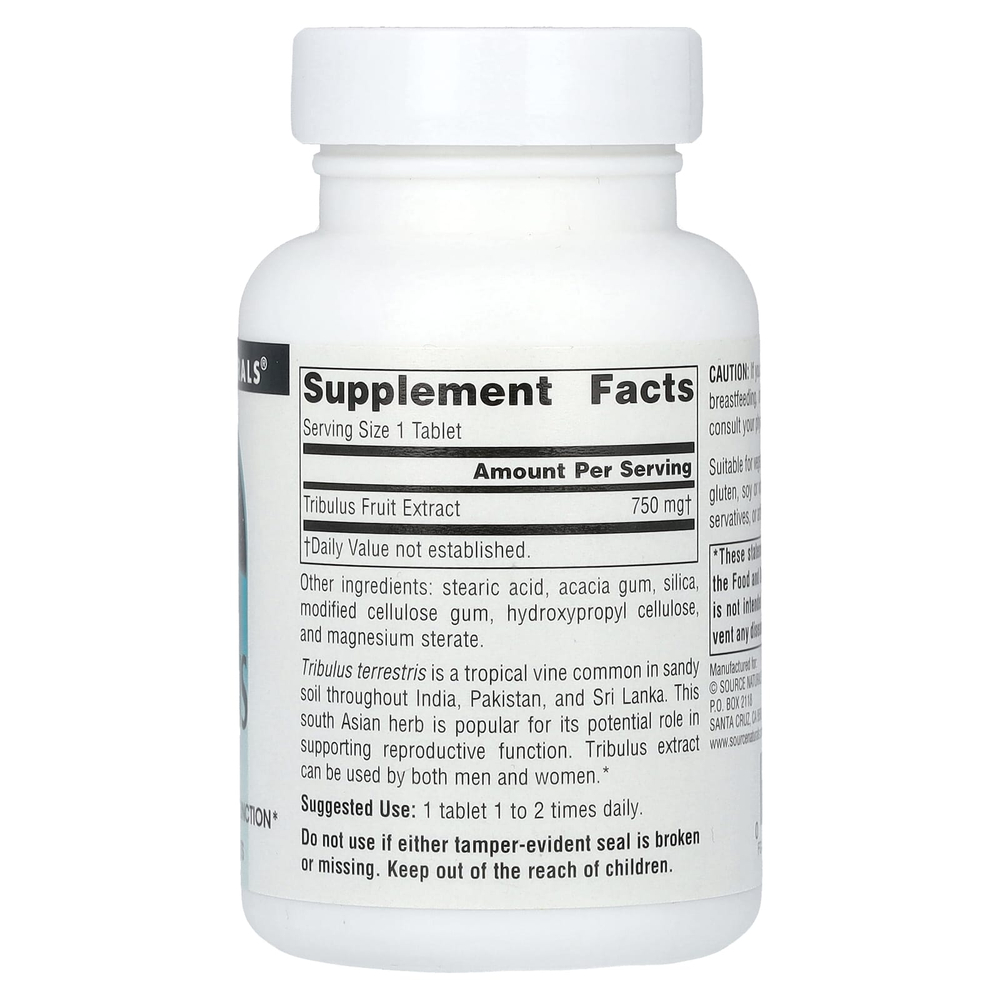 Source Naturals, экстракт якорцев, 750 мг, 60 таблеток