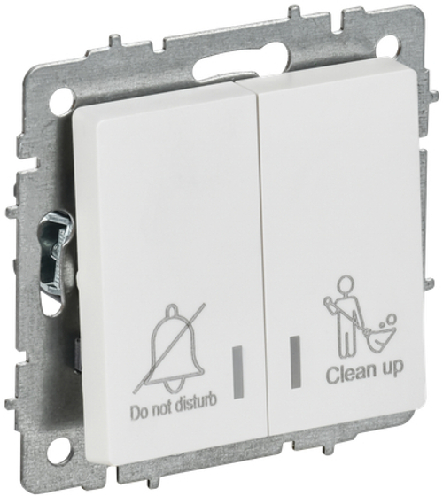 BRITE Выключатель 2-клавишный с индикацией для отелей 10А ВС10-2-9-БрАБ арктический белый IEK