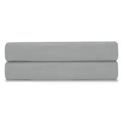 Простыня на резинке из сатина светло-серого цвета Essential, 200х200 см