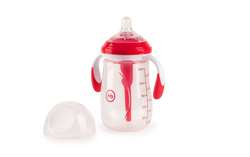 Бутылочка антиколиковая с ручками и соской Happy Baby ruby, 300 мл, красный