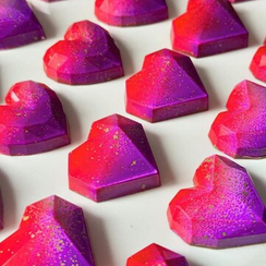 812 | Форма для шоколадных конфет "Сердца и Грани - 2" (275*175 мм)