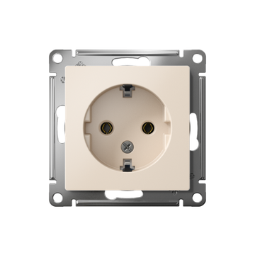 Розетка 1-м СП AtlasDesign 16А IP20 с заземл. механизм беж. SE ATN000243