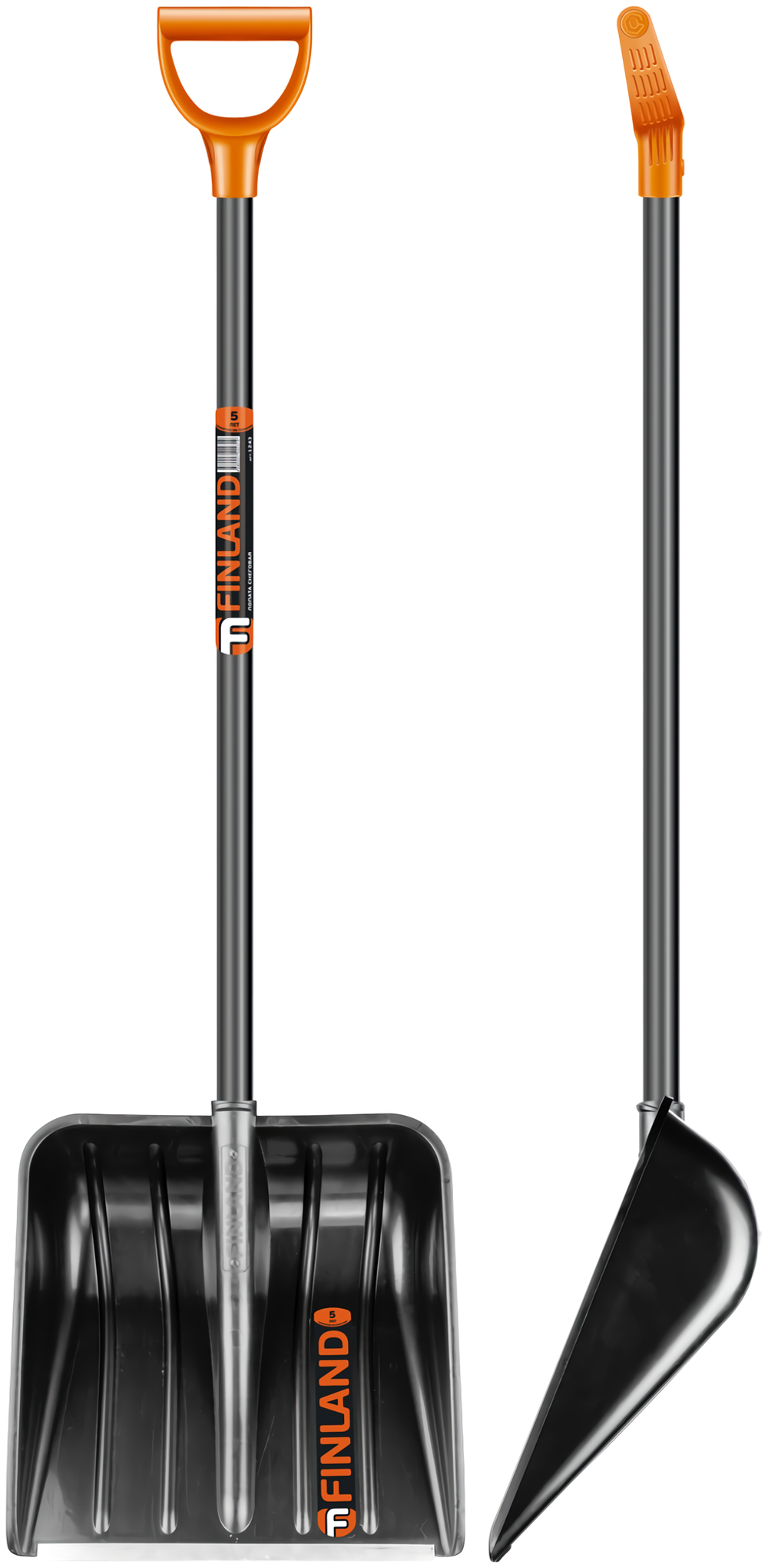 Лопата снеговая ЦЕНТРОИНСТРУМЕНТ "Finland"с черенком (1243-Ч)