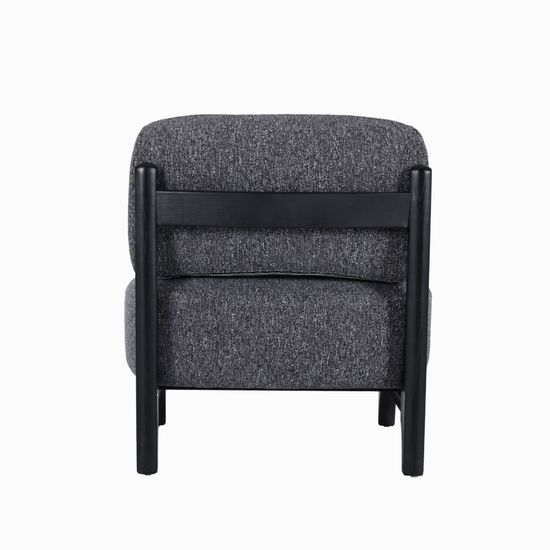 Кресло Judge черное дерево и серая ткань 