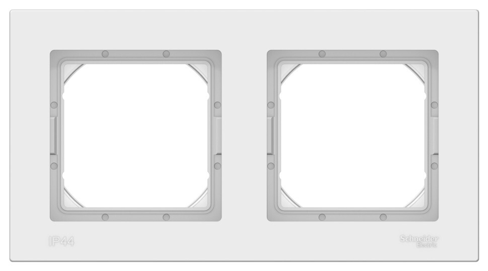 Schneider Electric AtlasDesign AQUA Рамка электроустановочная на 2 поста, IP44 (белый)