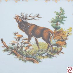 Блюдо квадратное на ножке Queen's Crown Aristokrat Охота бежевая 30*25 см