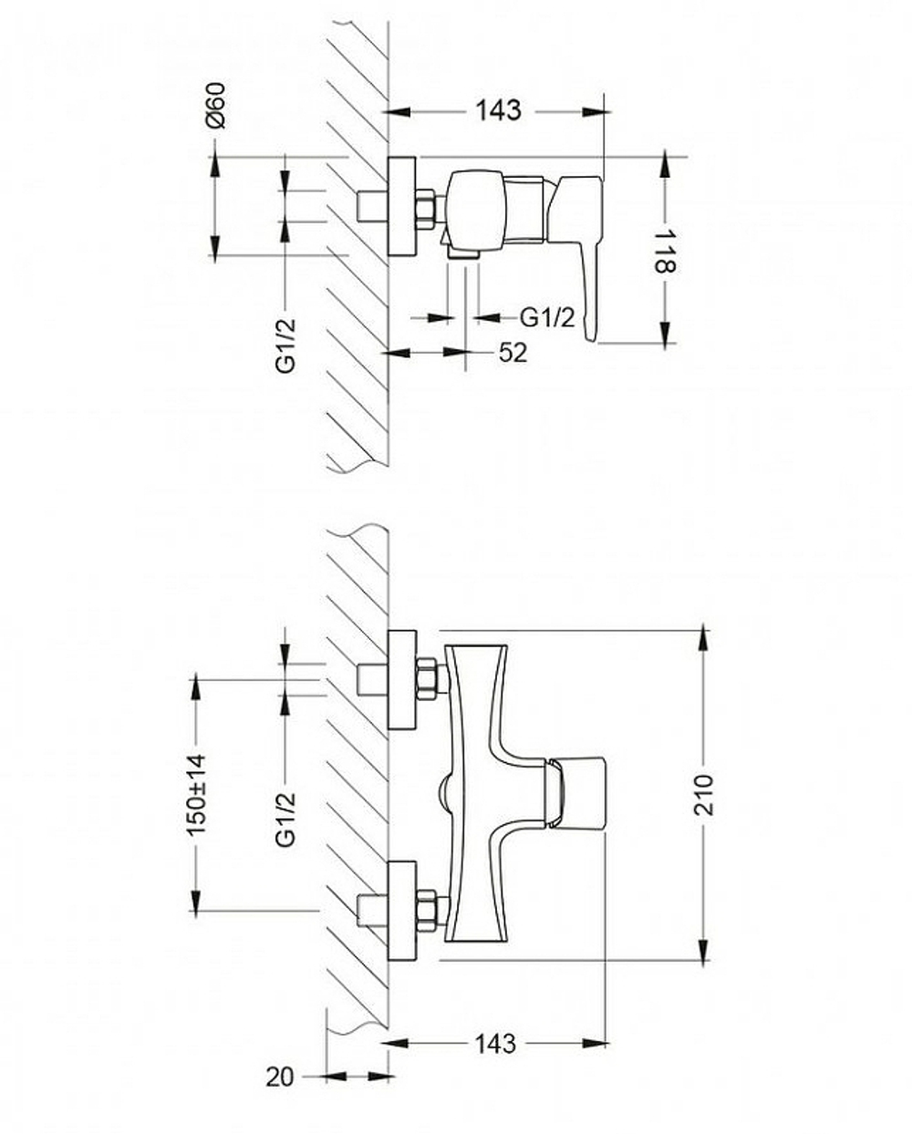 Смеситель для душа Lemark Evitta LM0503C Хром
