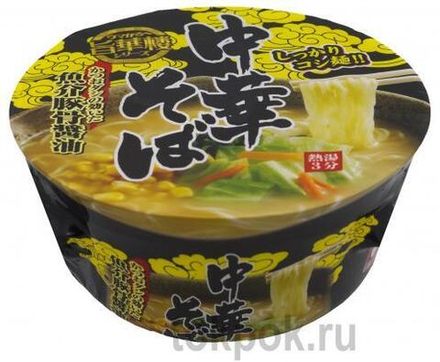 Лапша рамен тонкацу со вкусом стружки тунца и свинины Yamamoto, 77 гр