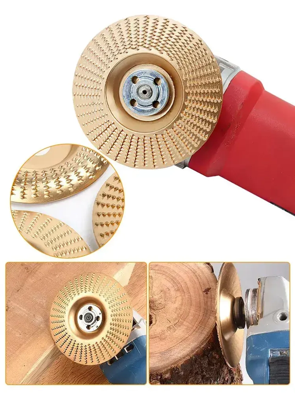 Набор из 5 дисков для резьбы по дереву, угловая шлифовальная машина 100мм с оправкой 22 мм, шлифовальный круг для резки дерева/Круг обдирочный
