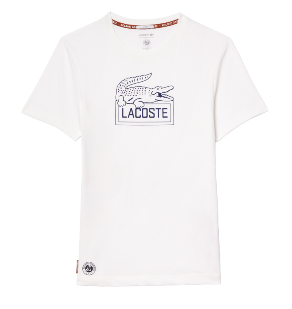 Мужская теннисная футболка Lacoste Ultra-Dry Sport Roland Garros Edition Tennis T-Shirt - white