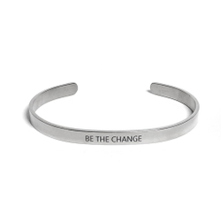 Мотивационный браслет Be the change Silver
