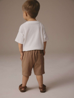 Футболка и шорты в комплекте для мальчика Next E98-605, 2 шт., Черный, Белый, Песочный