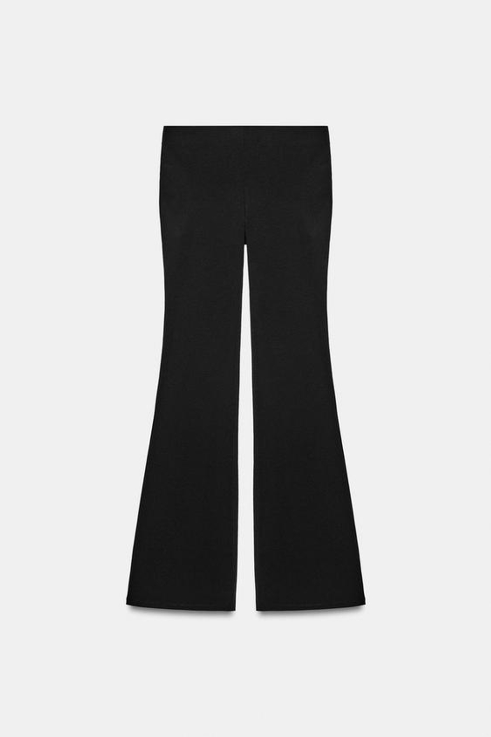 ZARA РАСКЛЕШЕННЫЕ БРЮКИ СТРЕТЧ В ГОРОШЕК, ЧЕРНЫЙ