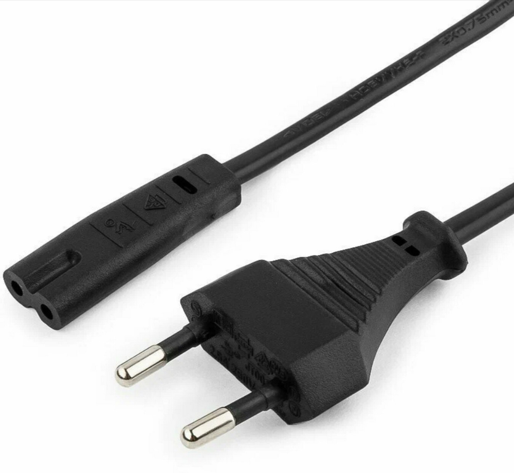 Кабель питания "Сетевой шнур" -1,2м. (для радио) 2x0,75мм.универс.