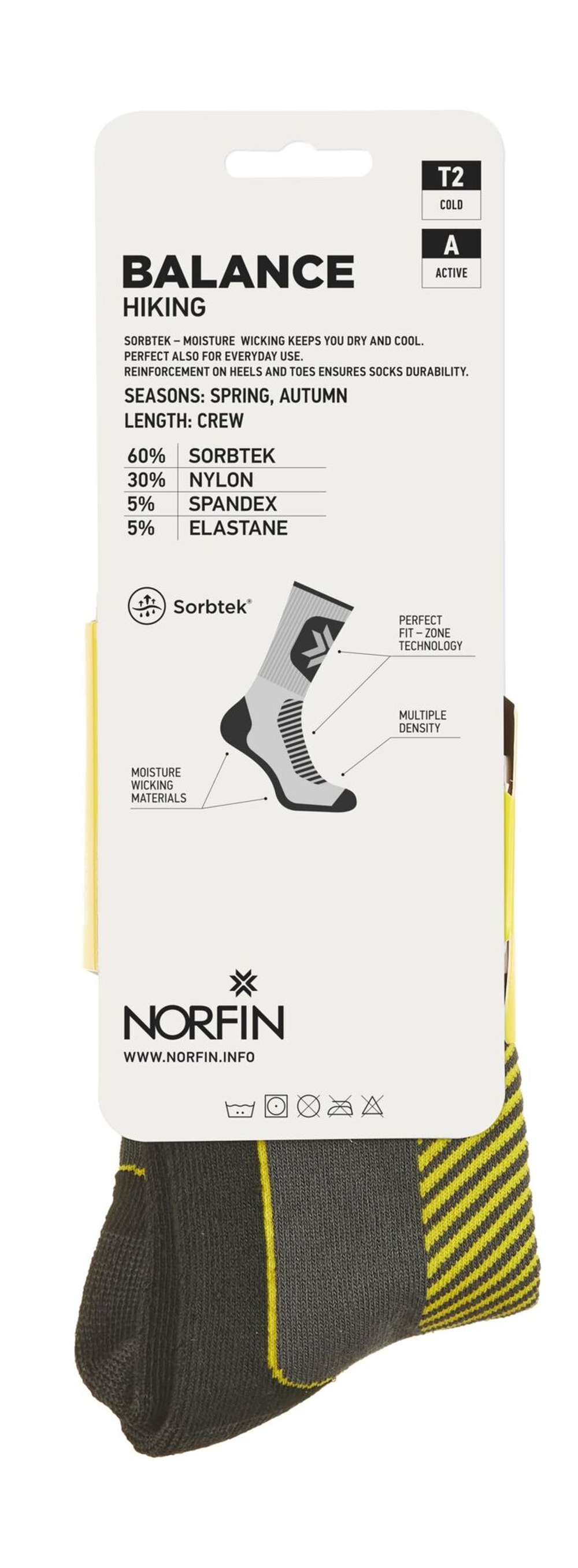 Носки Norfin T2A BALANCE HIKING CREW р.(39-41) M