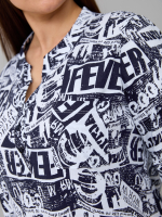 Блузка БЛ-131/белый-синийнадписи