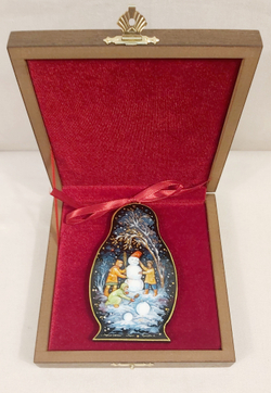 Сувенир "Матрешка" с росписью Палех в подарочном футляре