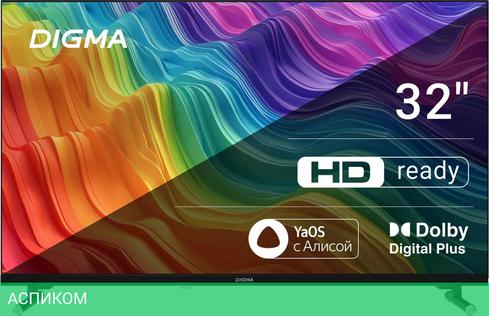 Телевизор Digma DM-LED32SBB32 черный/черный
