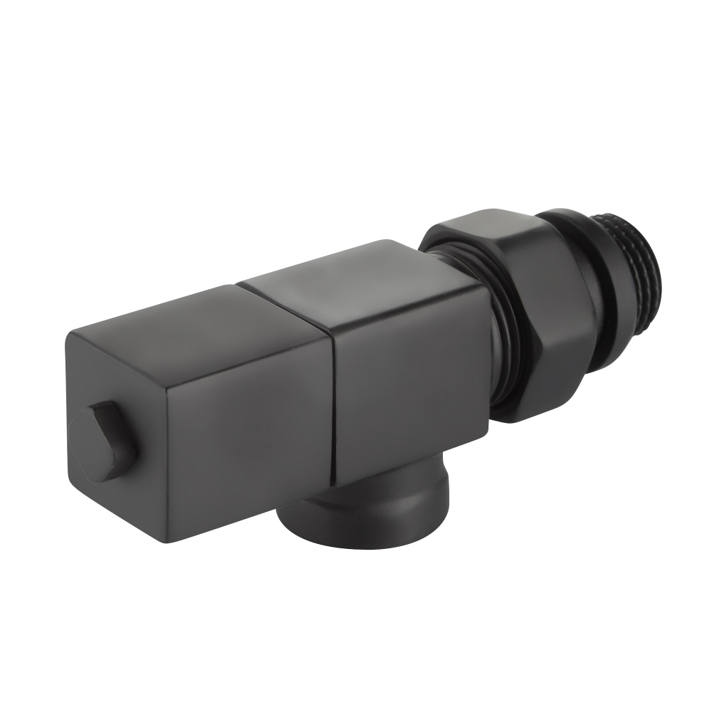 Набор дизайн-вентилей Royal Thermo CUBE, осевой (черный) 1/2quot;