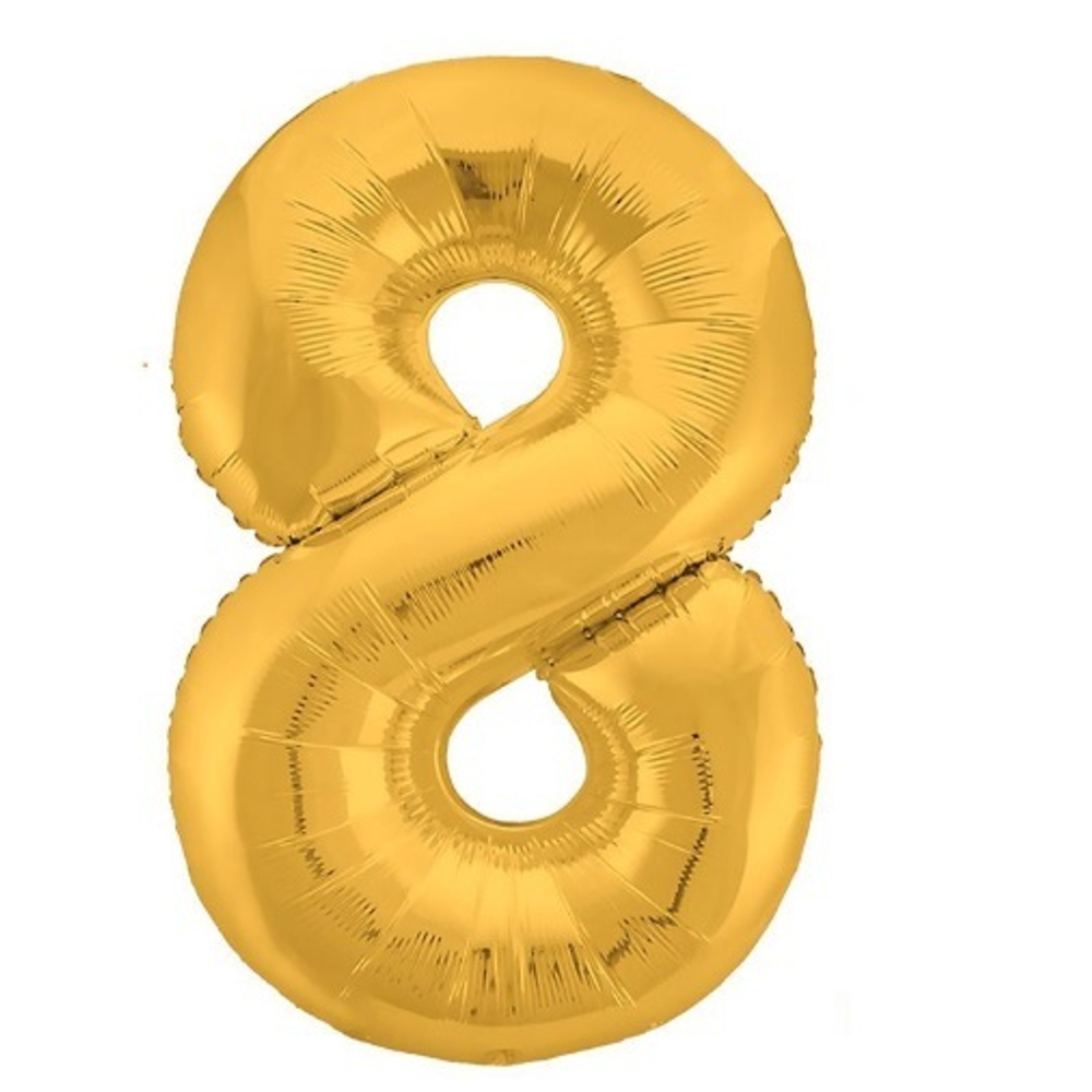 Фольгированная цифра, цвет Золото 102 см