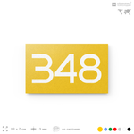 Номер на дверь 348, табличка на дверь для офиса, квартиры, кабинета, аудитории, склада, желтая 120х70 мм, Айдентика Технолоджи