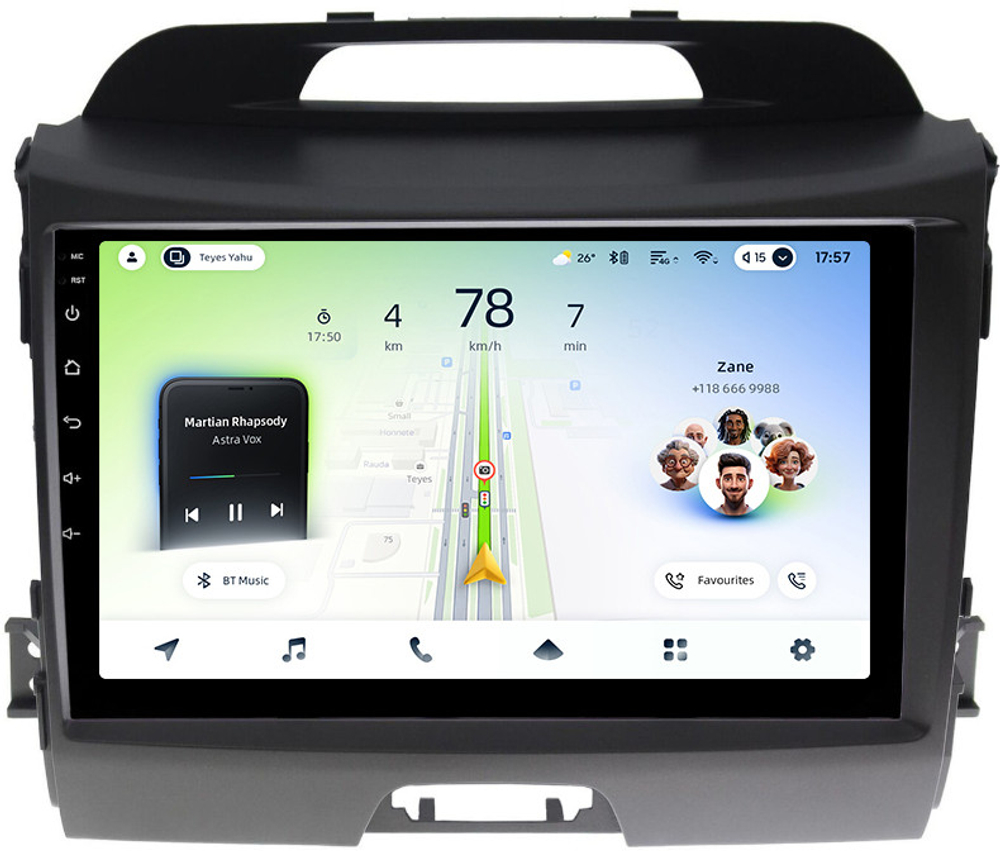 Магнитола для KIA Sportage 3 2010-2016 (без штатного усилителя) - Teyes CC4L монитор 9" IPS на Android 14, Snapdragon 662, CarPlay, 4G SIM-слот