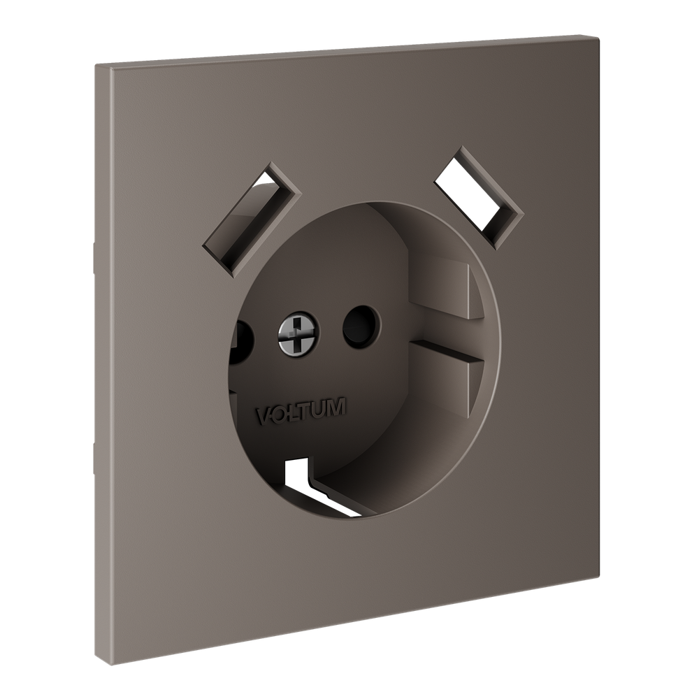 Накладка для розетки с заземлением и защитными шторками, с USB A+A, (капучино) Voltum S70 VLS000914