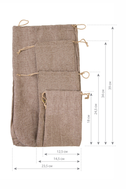 Мешочек XOXO, текстиль, коричневый, 24,5*14 см